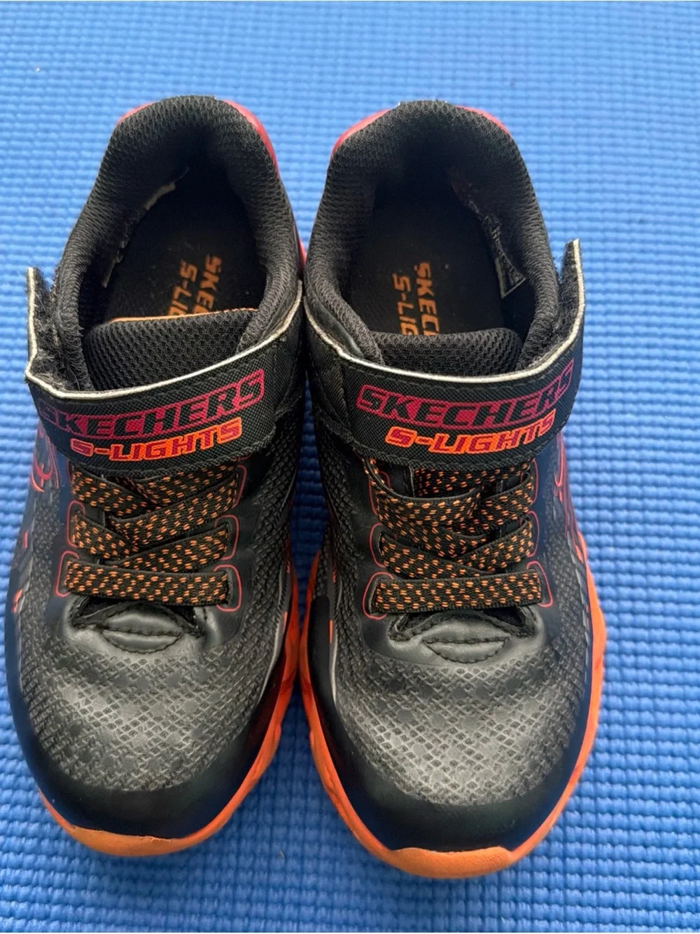Skechers S-Light Red, Gray Orange BOYS SIZE 12 EXCELLENT • PREOWNED COND